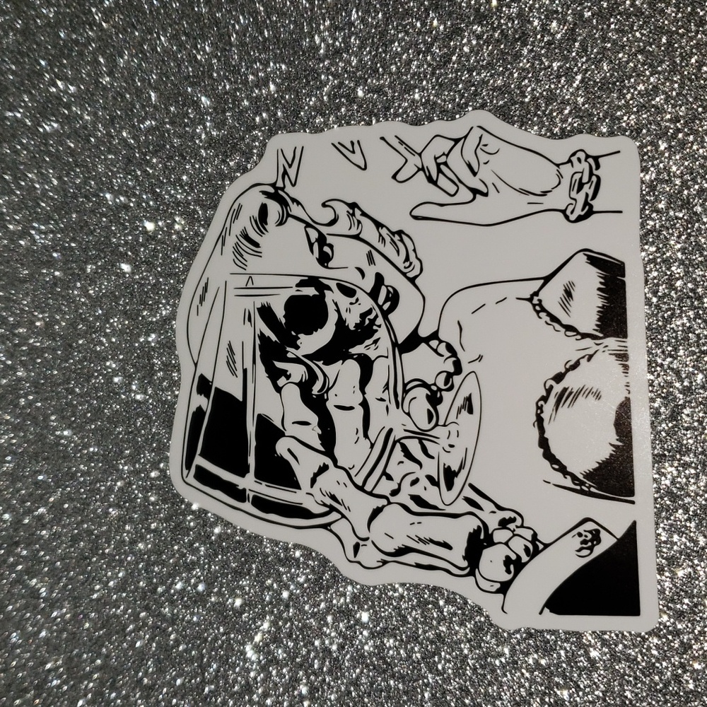ART Gothic Skeleton Couple WATERPOOF Sticker